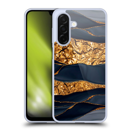 UtArt Dark Night Marble Gold Foil And Ink Soft Gel Case for Samsung Galaxy A26 5G