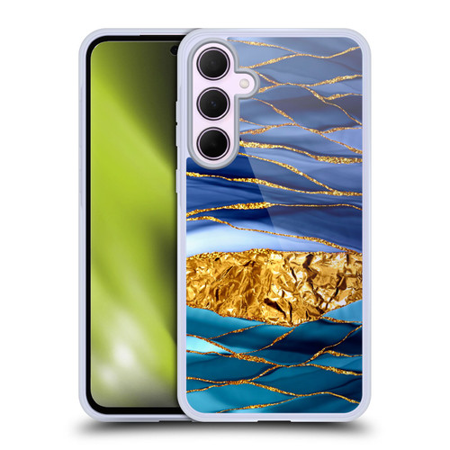 UtArt Dark Night Marble Golden Seas Soft Gel Case for Samsung Galaxy A35 5G