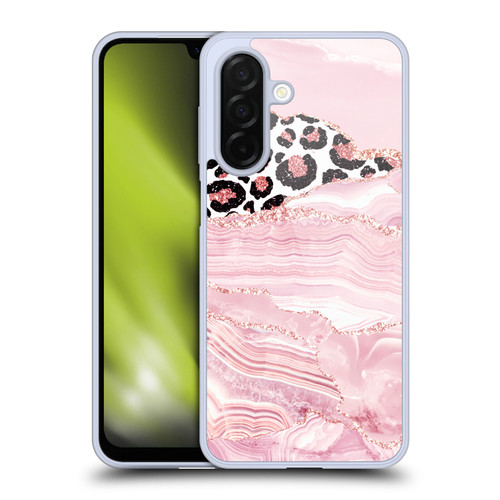 UtArt Wild Cat Marble Pink Glitter Soft Gel Case for Samsung Galaxy A26 5G