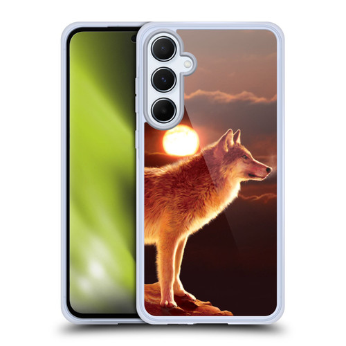 Vincent Hie Animals Sunset Wolf Soft Gel Case for Samsung Galaxy A55 5G