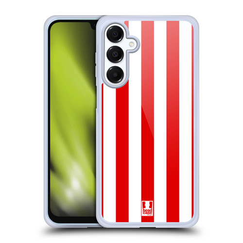 Head Case Designs Vertical Stripes Cherry Red Soft Gel Case for Samsung Galaxy A16 5G & MagSafe