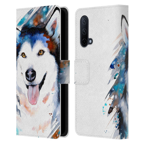 Pixie Cold Animals Husky Leather Book Wallet Case Cover For OnePlus Nord CE 5G