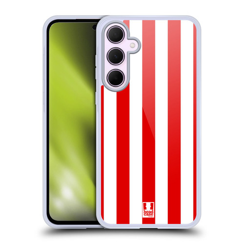 Head Case Designs Vertical Stripes Cherry Red Soft Gel Case for Samsung Galaxy A35 5G