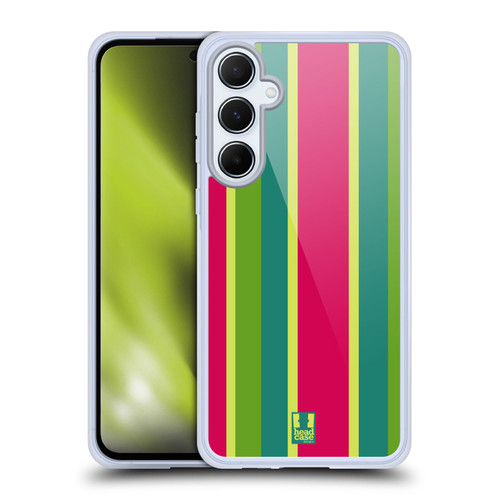 Head Case Designs Vertical Stripes Watermelon Soft Gel Case for Samsung Galaxy A55 5G