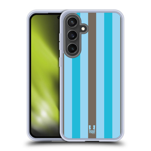 Head Case Designs Vertical Stripes Choco Bubblegum Soft Gel Case for Samsung Galaxy S24 FE & MagSafe