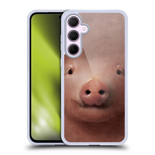 Vincent Hie Big Face Animals Pig Soft Gel Case for Samsung Galaxy A35 5G