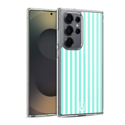 Head Case Designs Vertical Stripes Mint Soft Gel Case for Samsung Galaxy S25 Ultra & MagSafe