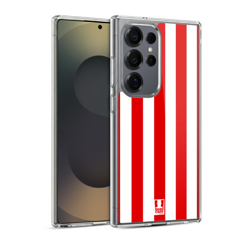 Head Case Designs Vertical Stripes Cherry Red Soft Gel Case for Samsung Galaxy S25 Ultra & MagSafe