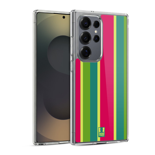 Head Case Designs Vertical Stripes Watermelon Soft Gel Case for Samsung Galaxy S25 Ultra & MagSafe