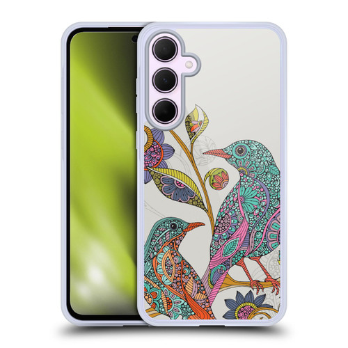 Valentina Birds Spring Flower Doodle Soft Gel Case for Samsung Galaxy A35 5G