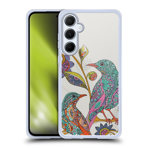 Valentina Birds Spring Flower Doodle Soft Gel Case for Samsung Galaxy A55 5G
