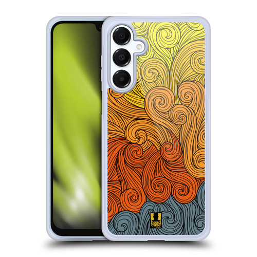 Head Case Designs Vivid Swirls Grey To Yellow Soft Gel Case for Samsung Galaxy A16 5G & MagSafe