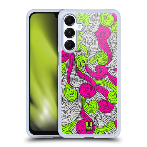 Head Case Designs Vivid Swirls Neon Pink And Green Soft Gel Case for Samsung Galaxy A16 5G & MagSafe