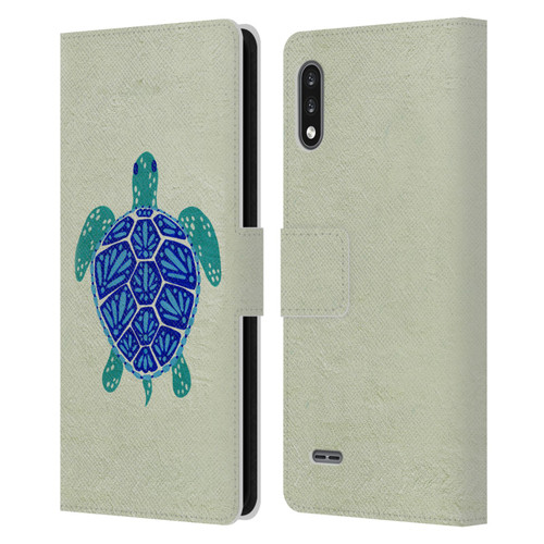 Cat Coquillette Sea Turtle Blue Leather Book Wallet Case Cover For LG K22