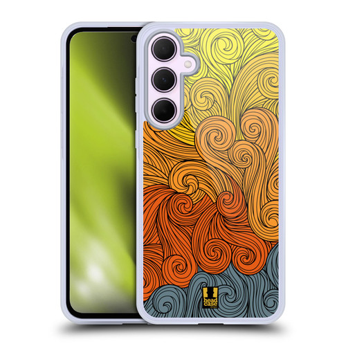 Head Case Designs Vivid Swirls Grey To Yellow Soft Gel Case for Samsung Galaxy A35 5G