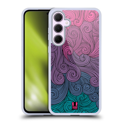 Head Case Designs Vivid Swirls Hot Pink To Teal Soft Gel Case for Samsung Galaxy A35 5G