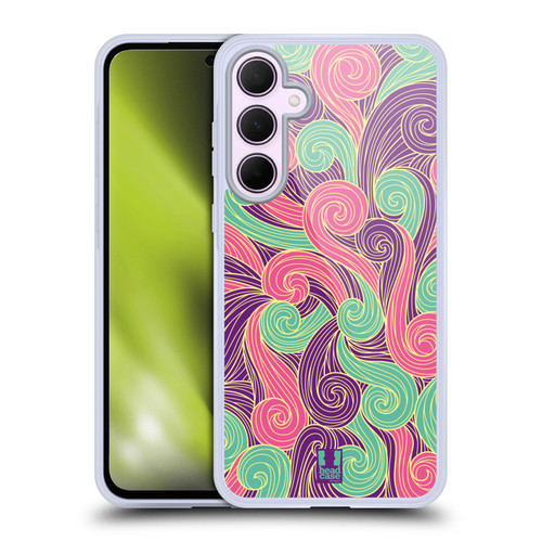 Head Case Designs Vivid Swirls Purple And Pink Soft Gel Case for Samsung Galaxy A35 5G