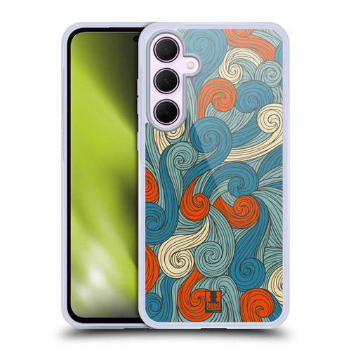Head Case Designs Vivid Swirls Blue And Orange Soft Gel Case for Samsung Galaxy A35 5G