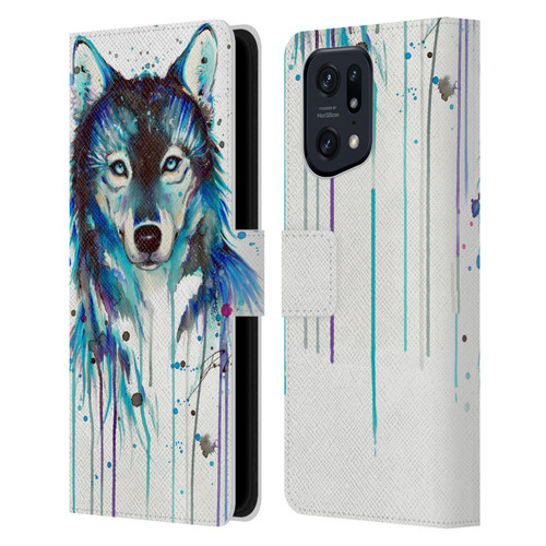 Pixie Cold Animals Ice Wolf Leather Book Wallet Case Cover For OPPO Find X5 Pro