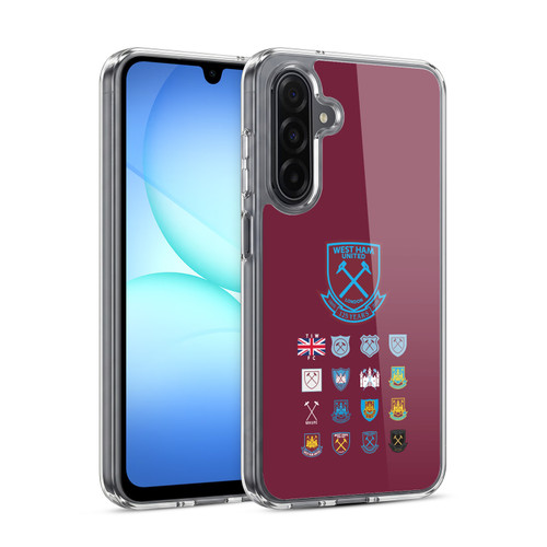 West Ham United FC Crest History Pattern 2 Soft Gel Case for Samsung Galaxy A17 4G / 5G
