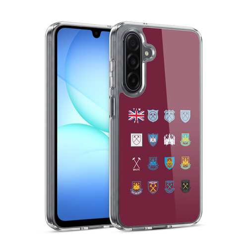 West Ham United FC Crest History Pattern 3 Soft Gel Case for Samsung Galaxy A17 4G / 5G