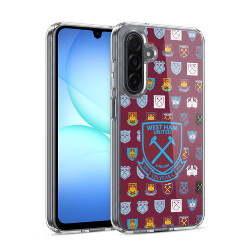 West Ham United FC Crest History Pattern 5 Soft Gel Case for Samsung Galaxy A17 4G / 5G