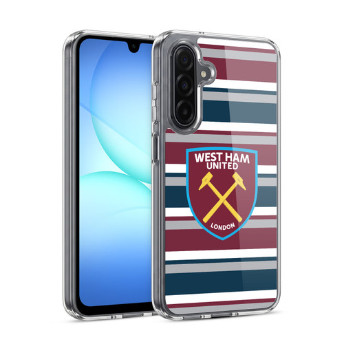 West Ham United FC Crest Graphics Stripes Soft Gel Case for Samsung Galaxy A17 4G / 5G