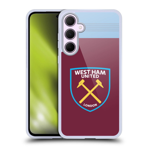 West Ham United FC 2019/20 Crest Kit Home Soft Gel Case for Samsung Galaxy A35 5G