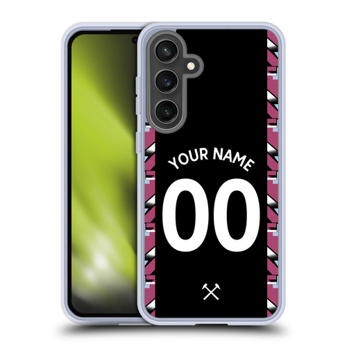 Custom Customised Personalised West Ham United FC 2022/23 Kit Away Soft Gel Case for Samsung Galaxy S24 FE
