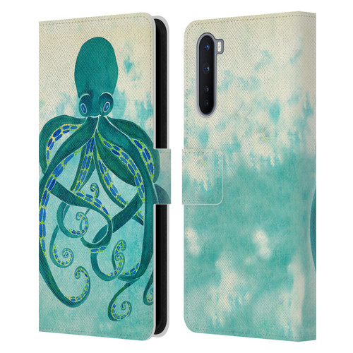 Cat Coquillette Sea Octopus Leather Book Wallet Case Cover For OnePlus Nord 5G