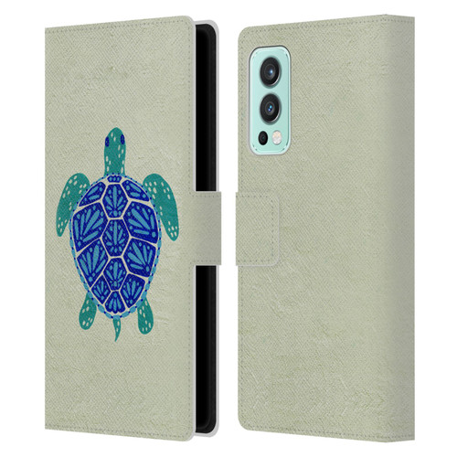 Cat Coquillette Sea Turtle Blue Leather Book Wallet Case Cover For OnePlus Nord 2 5G