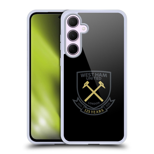 West Ham United FC 125 Year Anniversary Black Claret Crest Soft Gel Case for Samsung Galaxy A35 5G