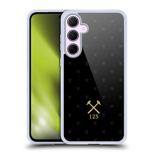 West Ham United FC 125 Year Anniversary Black Claret Crest Patterm Soft Gel Case for Samsung Galaxy A35 5G