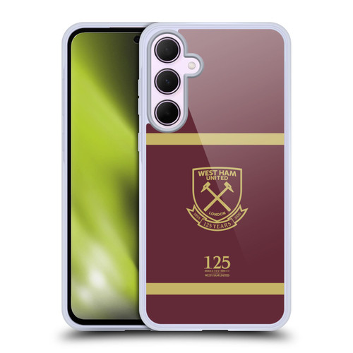 West Ham United FC 125 Year Anniversary Claret Gold Crest Soft Gel Case for Samsung Galaxy A35 5G