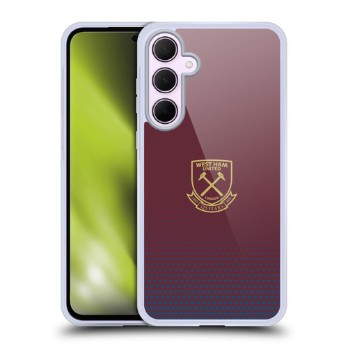 West Ham United FC 125 Year Anniversary Halftone Claret Crest Soft Gel Case for Samsung Galaxy A35 5G