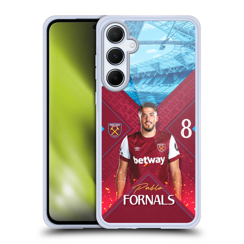 West Ham United FC 2023/24 First Team Pablo Fornals Soft Gel Case for Samsung Galaxy A55 5G