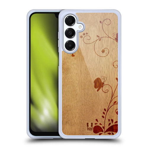 Head Case Designs Wood Art Swirl Soft Gel Case for Samsung Galaxy A16 5G & MagSafe