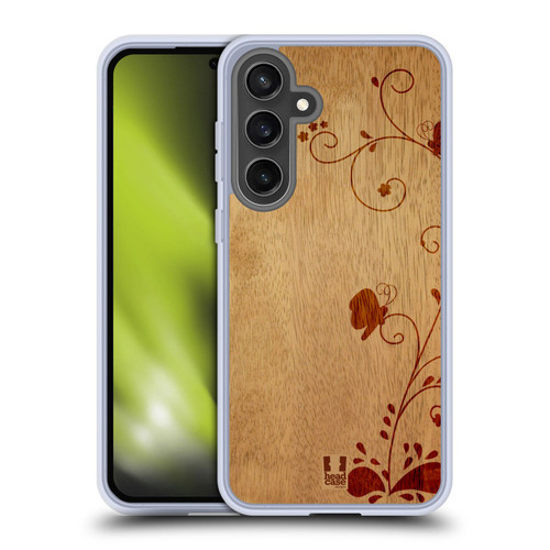 Head Case Designs Wood Art Swirl Soft Gel Case for Samsung Galaxy S24 FE & MagSafe