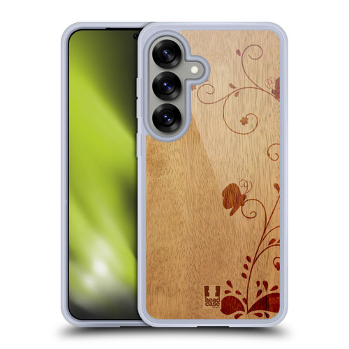 Head Case Designs Wood Art Swirl Soft Gel Case for Samsung Galaxy S25 & MagSafe
