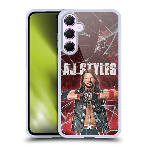 WWE Aj Styles Shattered Glass Soft Gel Case for Samsung Galaxy A35 5G