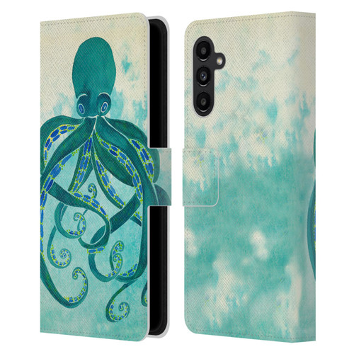 Cat Coquillette Sea Octopus Leather Book Wallet Case Cover For Samsung Galaxy A13 5G (2021)