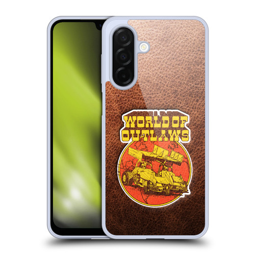 World of Outlaws Western Graphics Sprint Car Leather Print Soft Gel Case for Samsung Galaxy A26 5G