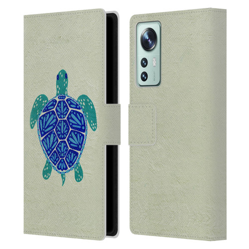 Cat Coquillette Sea Turtle Blue Leather Book Wallet Case Cover For Xiaomi 12
