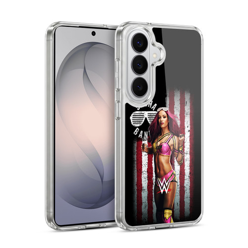 WWE American Flag Superstars Sasha Banks Soft Gel Case for Samsung Galaxy S26 Plus