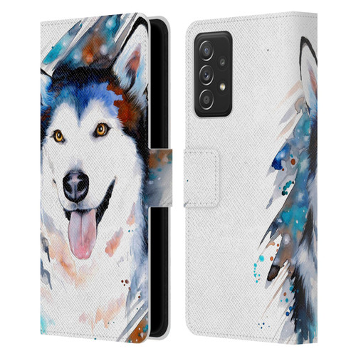 Pixie Cold Animals Husky Leather Book Wallet Case Cover For Samsung Galaxy A53 5G (2022)