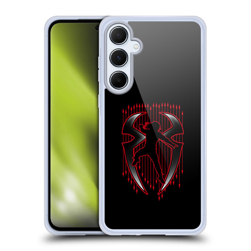 WWE 2017/18 Superstars 4 Roman Reigns Red Logo Soft Gel Case for Samsung Galaxy A55 5G
