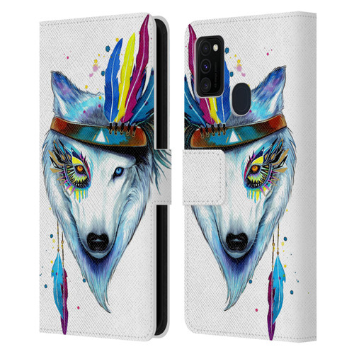 Pixie Cold Animals Warrior Leather Book Wallet Case Cover For Samsung Galaxy M30s (2019)/M21 (2020)