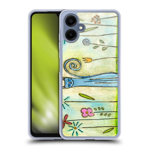 Wyanne Cat Blue Cat In The Flower Garden Soft Gel Case for Samsung Galaxy A06 4G / 5G