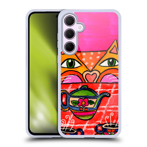 Wyanne Cat Uninvited Guest For Tea Soft Gel Case for Samsung Galaxy A35 5G