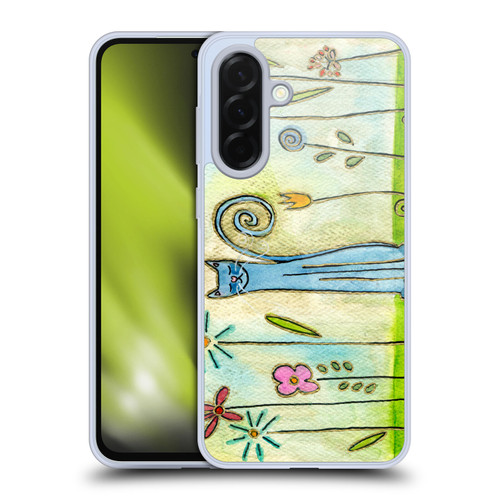 Wyanne Cat Blue Cat In The Flower Garden Soft Gel Case for Samsung Galaxy A36 5G